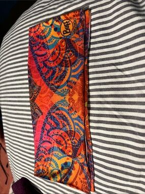 BUFF UV HIGH Multifunctional Headwear/Gaiter Orange & Blue Mandala Print